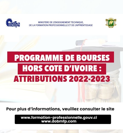 Programme de bourses Hors Côte d'Ivoire : Attribution 2022-2023