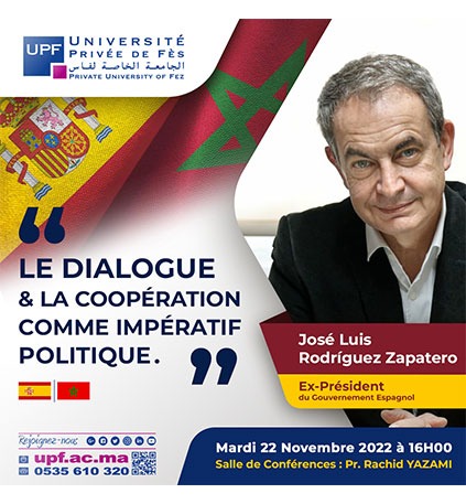 Jose luis Rodriguez Zapatero en conférence à l'UPF le 22/11/2022